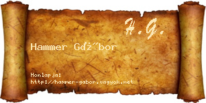 Hammer Gábor névjegykártya