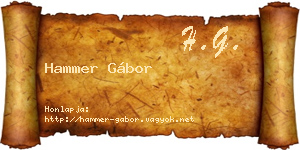 Hammer Gábor névjegykártya